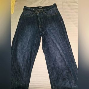 Dark blue express wide leg jeans